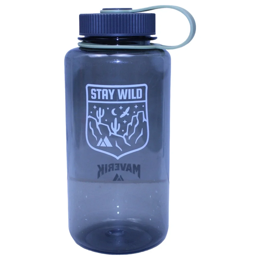 Maverik Water Bottle Stay Wild Gray 36 oz Camping Hiking Hydration Adventure